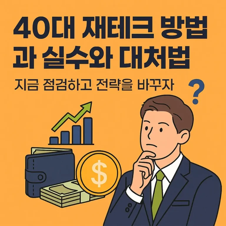 40대 재테크 방법과 실수와 대처법