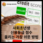 사회초년생 신용등급 점수 올리는 가장 쉬운 방법