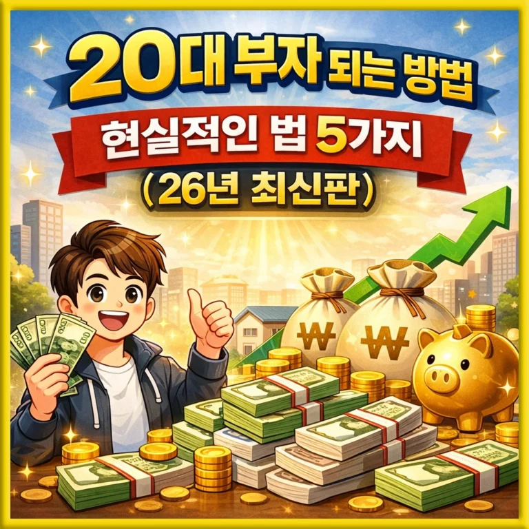 20대 부자 되는 방법 현실적인 법 5가지(26년 최신판)