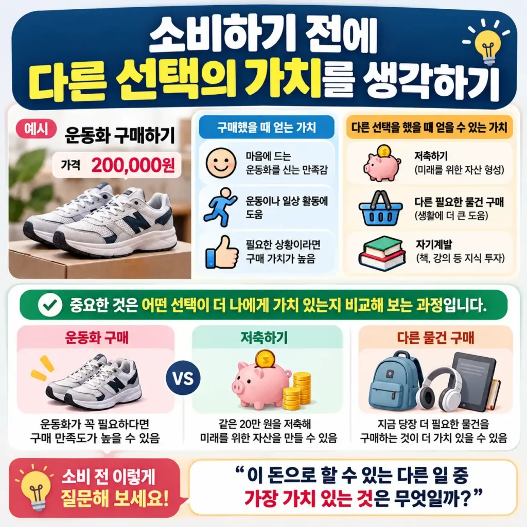 소비 전, 다른 선택의 가치 비교 (1)