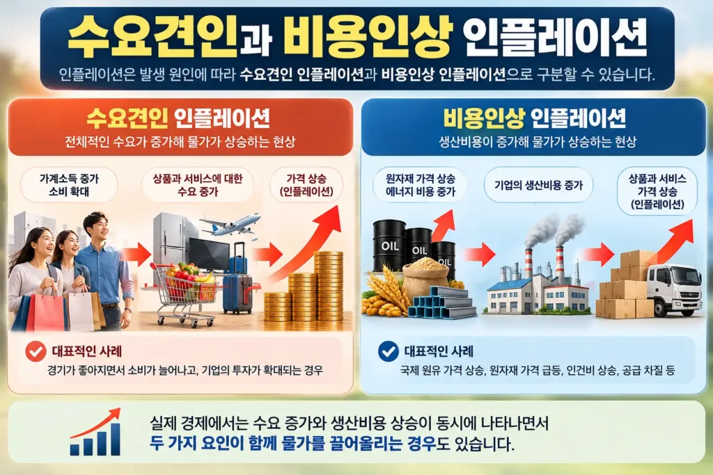 수요견인과 비용인상 인플레이션 비교