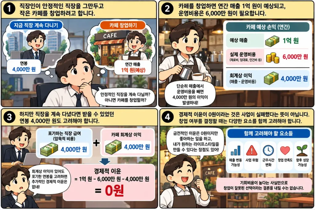 카페 창업의 기회비용과 경제적 이윤 (1)